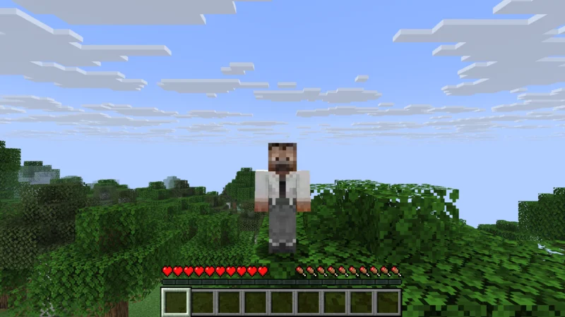 A suited man standing on top of the forest