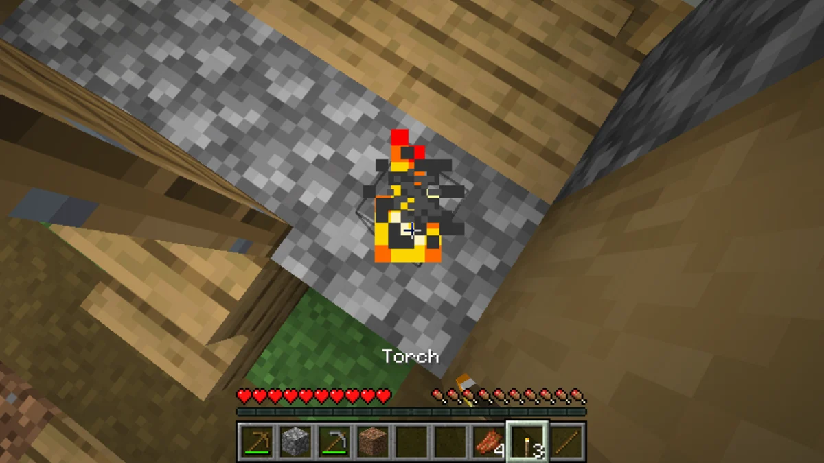 マイクラの村で石炭発見！松明で夜道を照らしました｜おじクラシーズン3 #10