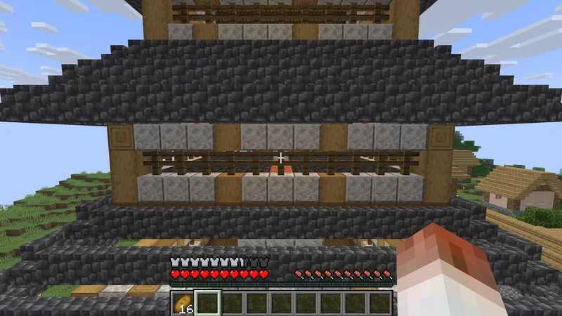 マイクラ和風建築に挑戦！村を見下ろす5重の城｜おじクラシーズン3 #16