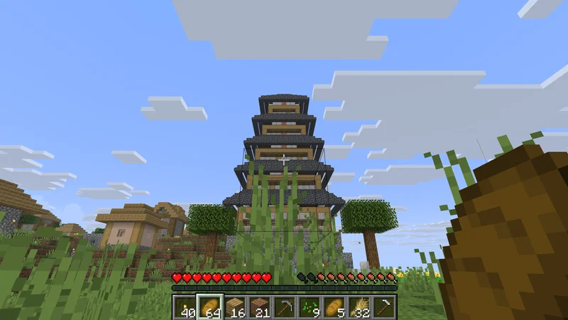 マイクラ和風建築に挑戦！村を見下ろす5重の城｜おじクラシーズン3 #16