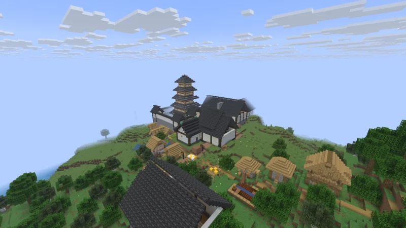 The OjiCra castle town bringing together the castle, homes, station, and farmland