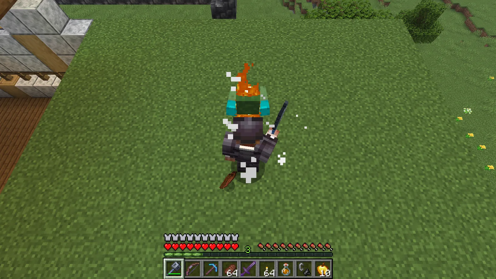 Falling toward an enemy with the Mace ready