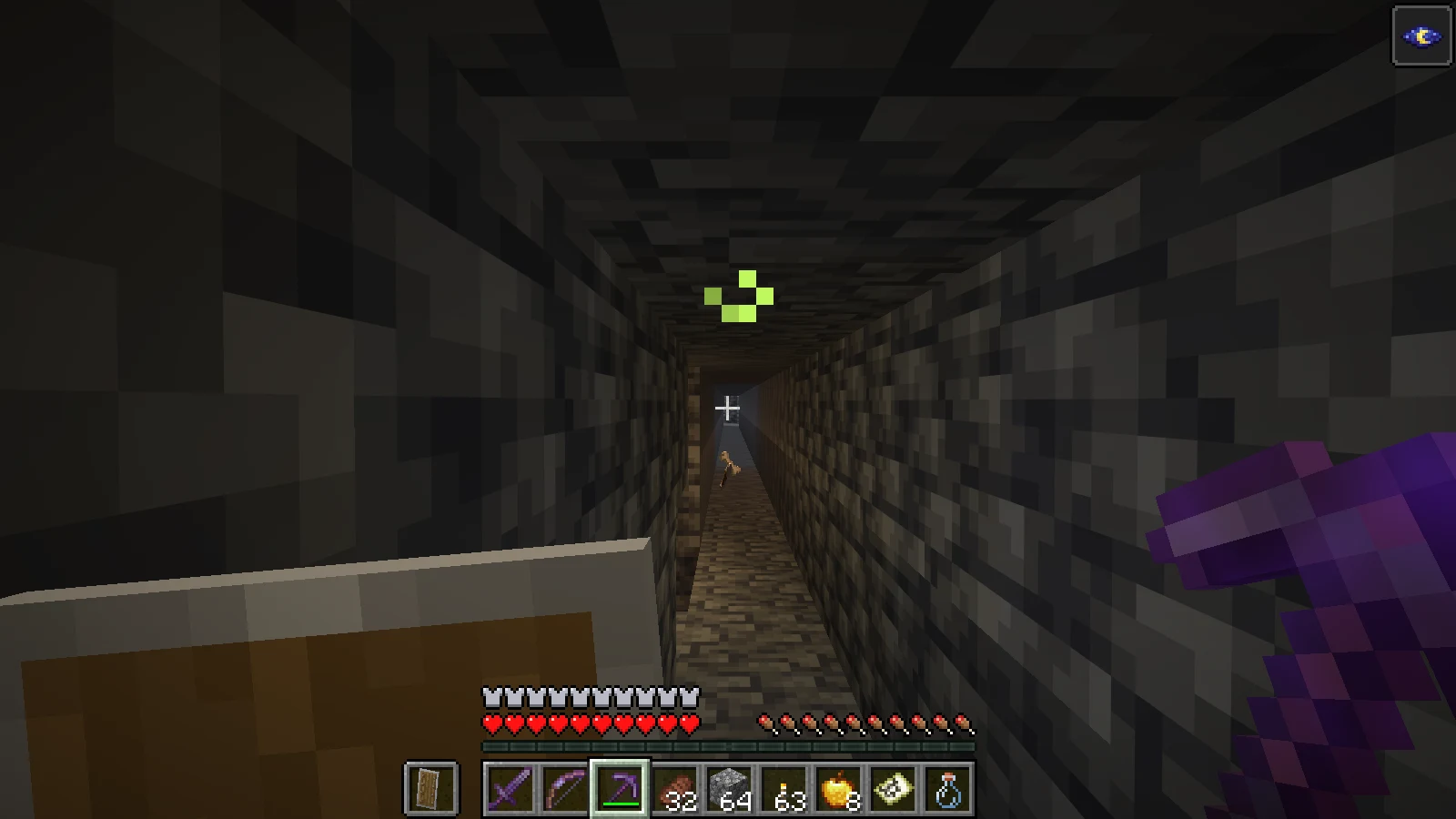 A long underground tunnel dug with a Netherite pickaxe