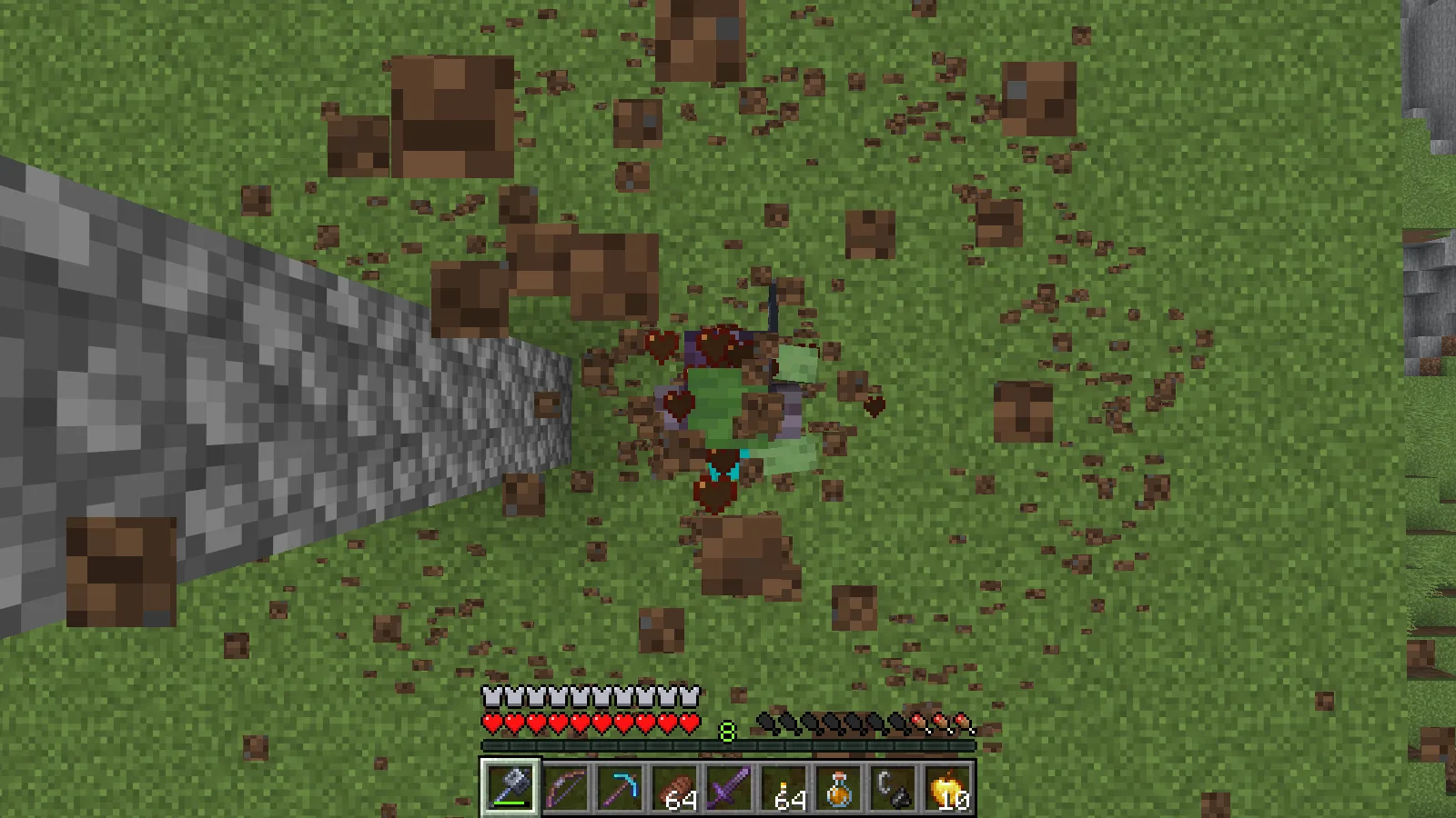 A powerful impact bursting out as the high Mace smash attack lands