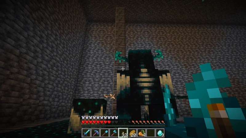 The Warden closing in while the suited man holds a sword The Warden closing in while the suited man holds a sword