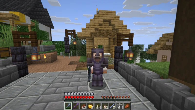 The suited man looking back at the completed castle-town base from its main road