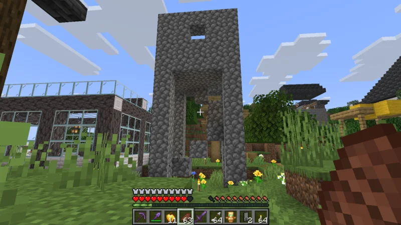 The temporary cobblestone lookout before it was rebuilt