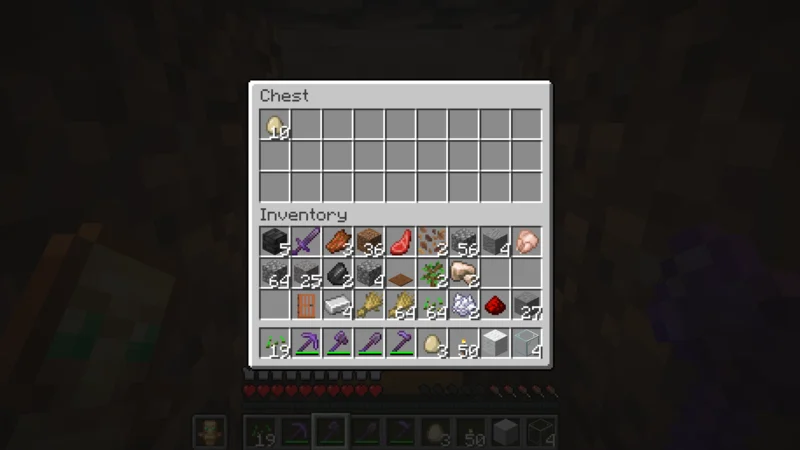 An egg in the collection chest at the chicken coop from Episode 58