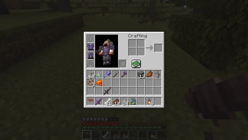 Wolf Armor in the inventory after crafting it from six Armadillo Scutes Wolf Armor in the inventory after crafting it from six Armadillo Scutes