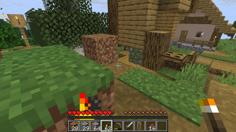 A Torch placed beside a village home to brighten the area