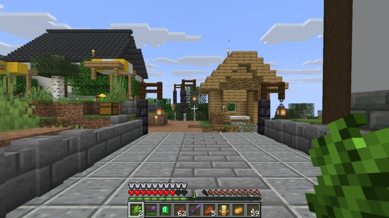 The stone-paved site in the castle town before building the workshop