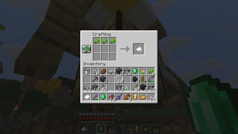 Crafting three pieces of paper from three pieces of sugar cane