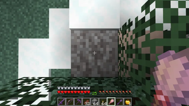 Holding a brush in front of suspicious gravel