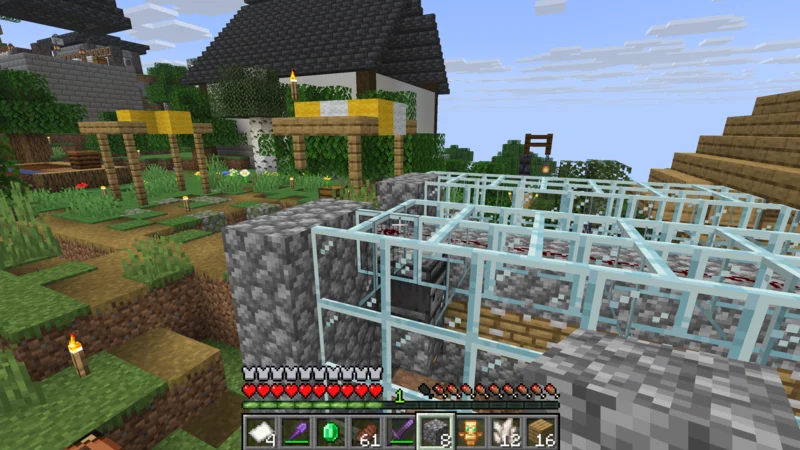 Redstone wiring from the back of an observer to the piston row Redstone wiring from the back of an observer to the piston row
