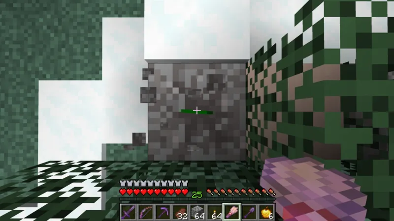 Brushing suspicious gravel while the green progress bar appears