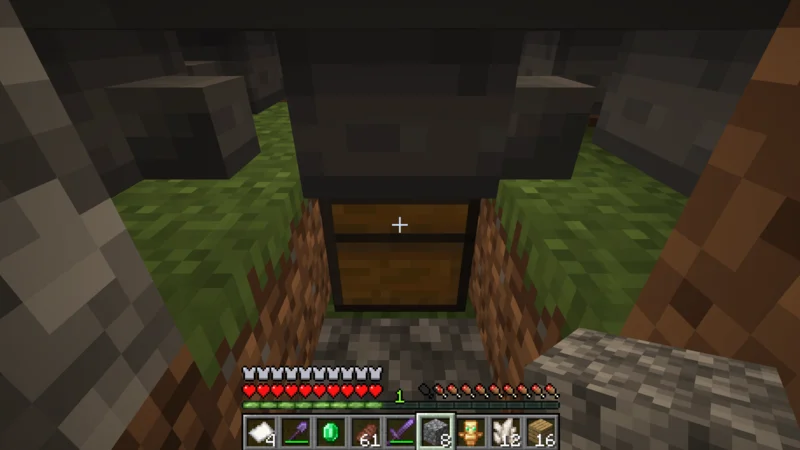 The lower part of the machine connecting the hopper minecart collection path to the chest