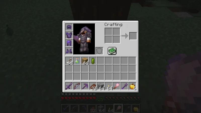 The green candle from the excavation appearing in the inventory