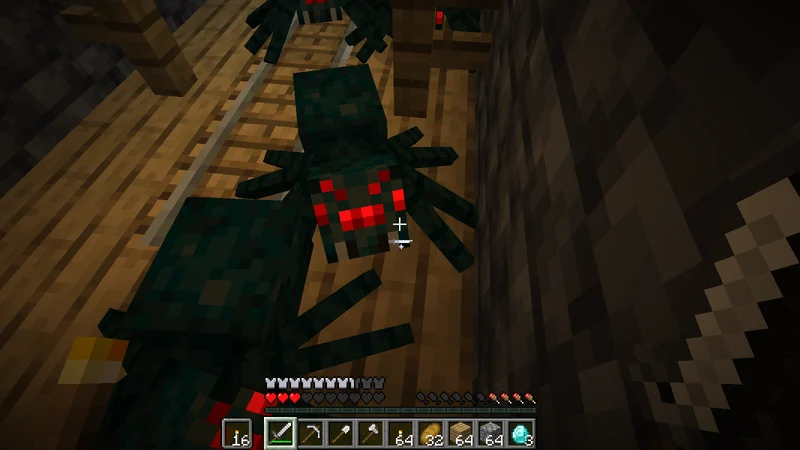 The suited man swinging a sword while surrounded by Cave Spiders The suited man swinging a sword while surrounded by Cave Spiders