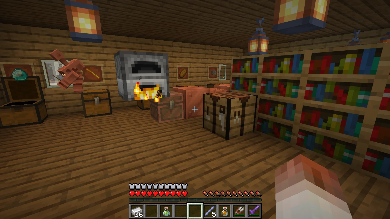 A Copper Chest and Copper Block beside the furnaces in the warehouse A Copper Chest and Copper Block beside the furnaces in the warehouse
