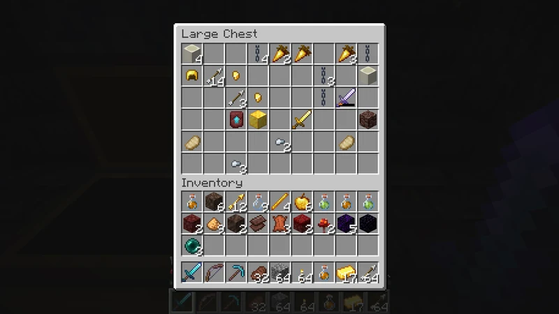 A Netherite Upgrade Smithing Template, Ancient Debris, and Blocks of Gold inside a Bastion Remnant chest A Netherite Upgrade Smithing Template, Ancient Debris, and Blocks of Gold inside a Bastion Remnant chest