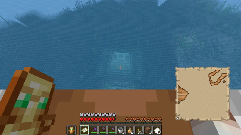 A full view of the ocean monument discovered from above in the sea marked on the map A full view of the ocean monument discovered from above in the sea marked on the map