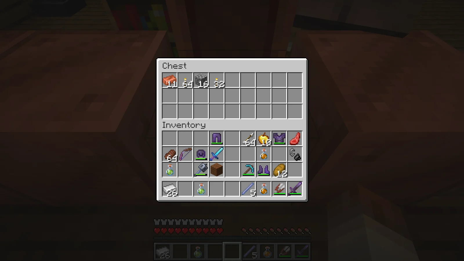 The Copper Chest at the start of a sorting run with Copper Ingots, Torches, and Cobblestone The Copper Chest at the start of a sorting run with Copper Ingots, Torches, and Cobblestone