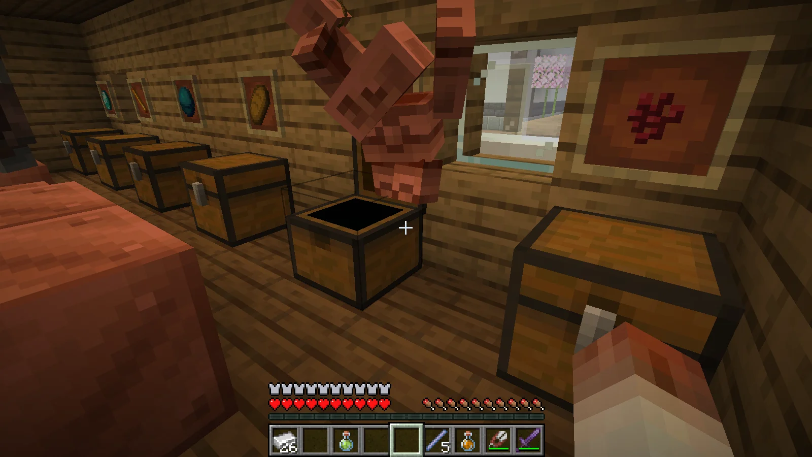 The Copper Golem opening a chest while delivering an item The Copper Golem opening a chest while delivering an item