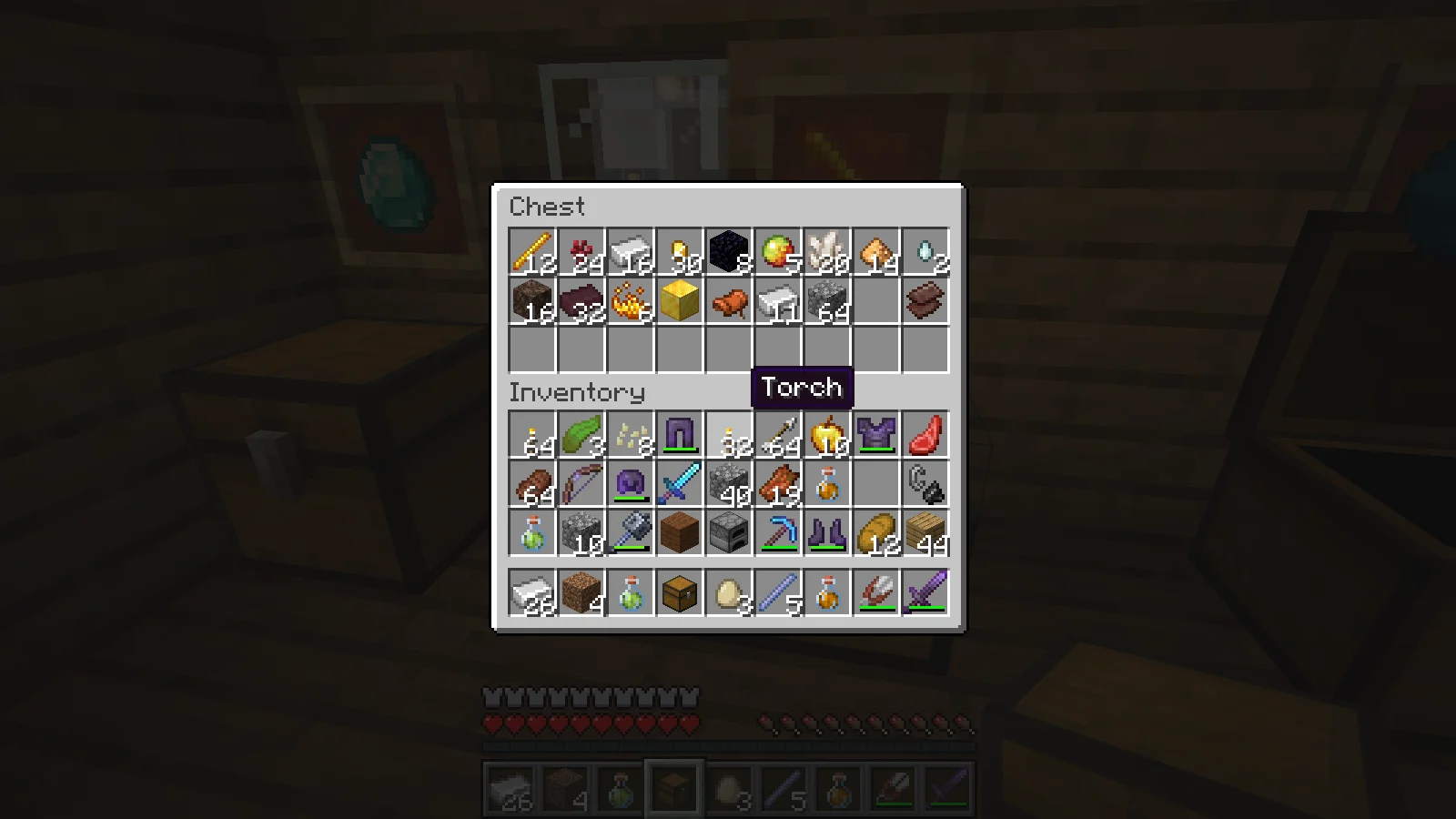 A destination chest after receiving 16 Iron Ingots A destination chest after receiving 16 Iron Ingots