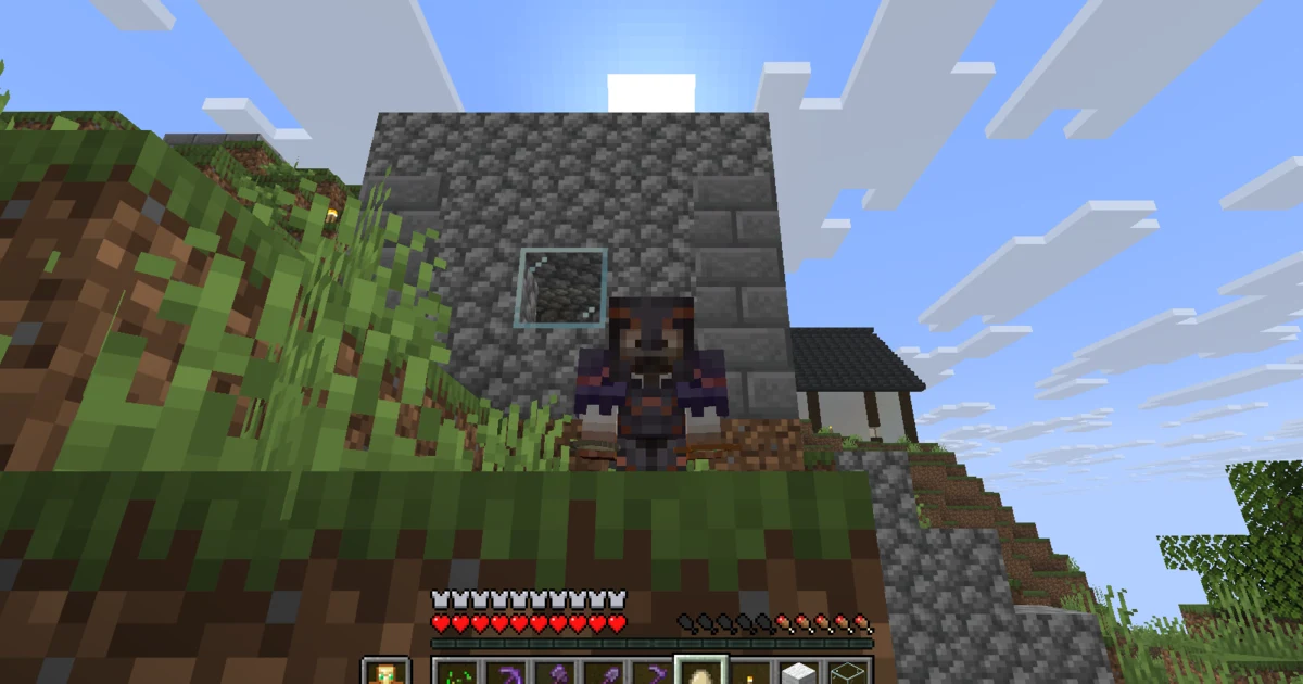 The suited man holding an egg and bowing in front of the completed chicken coop