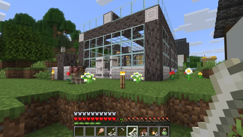 Leaving the pale oak greenhouse in the castle town while holding bones Leaving the pale oak greenhouse in the castle town while holding bones