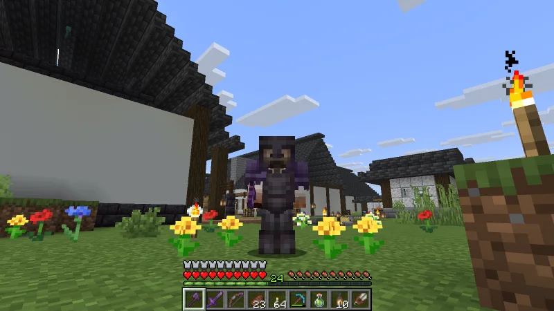 The suited uncle leaving a flower-filled castle town for exploration The suited uncle leaving a flower-filled castle town for exploration