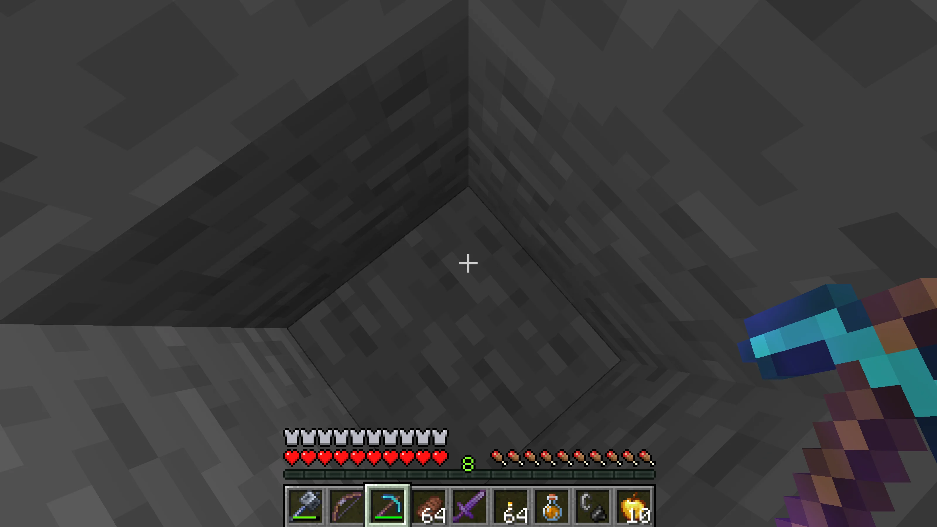 Mining natural copper ore underground with a pickaxe Mining natural copper ore underground with a pickaxe
