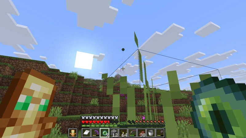 The second Eye of Ender thrown into the sky over the plains
