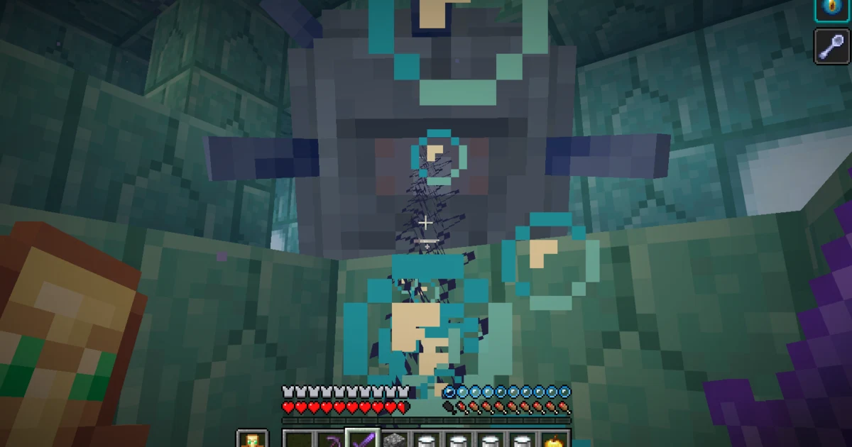 Returning to the castle town at night with 8 gold blocks after exploring an ocean monument