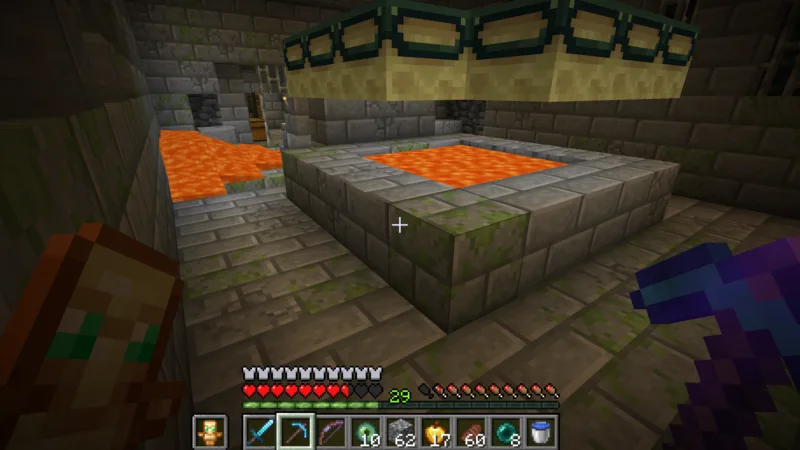 The End Portal room after the silverfish spawner is gone The End Portal room after the silverfish spawner is gone