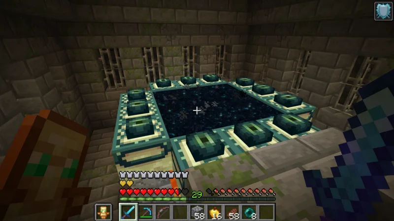The activated End Portal with every Eye of Ender in place The activated End Portal with every Eye of Ender in place