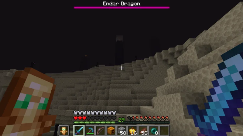Obsidian pillars rising beyond the Endermen Obsidian pillars rising beyond the Endermen