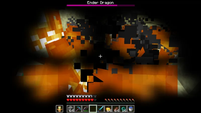 A bed exploding during an attempt to attack the Ender Dragon A bed exploding during an attempt to attack the Ender Dragon
