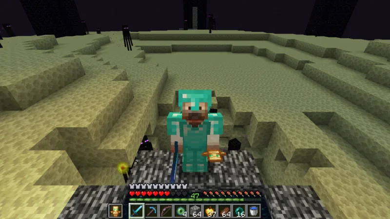 The suited man standing on the exit portal in the End The suited man standing on the exit portal in the End