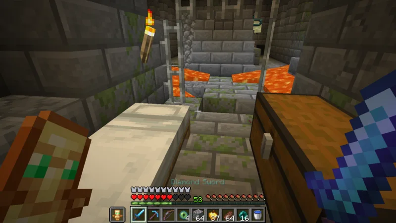 The forward base in the stronghold after returning through the exit portal The forward base in the stronghold after returning through the exit portal