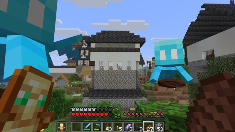 The music hall with the castle-town keep behind it The music hall with the castle-town keep behind it