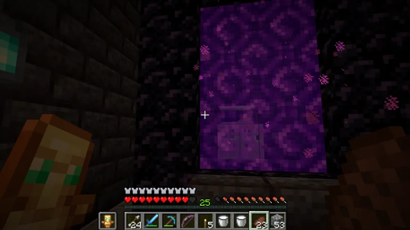 The Nether portal in the castle town The Nether portal in the castle town