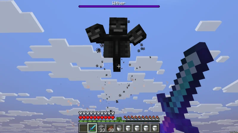 The Wither in the sky with a full health bar The Wither in the sky with a full health bar