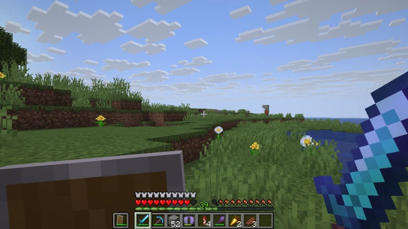The grassy bank before construction, with flowers and water on the right The grassy bank before construction, with flowers and water on the right