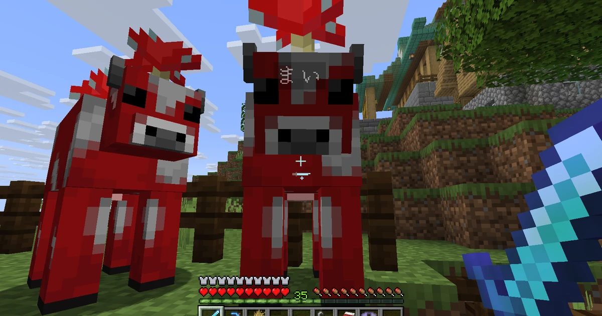 マイクラ キノコ島でムーシュルーム発見！町へ迎えて3頭に名前を付ける｜おじクラシーズン3 #99
